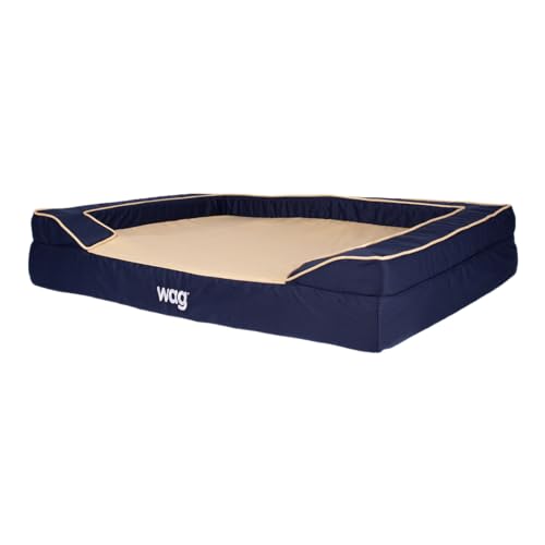 Luxe Dog Bed by Wag for Large Dogs | Quad Layer Technology with Memory Foam, Orthopedic Foam, and Cooling Gel | Suitable