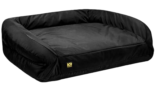 K9 Ballistics Large Bolster Dog Bed - Durable and Water Resistant - Made for Big Dogs, 34"x40" - Washable Black  
K9 Bal