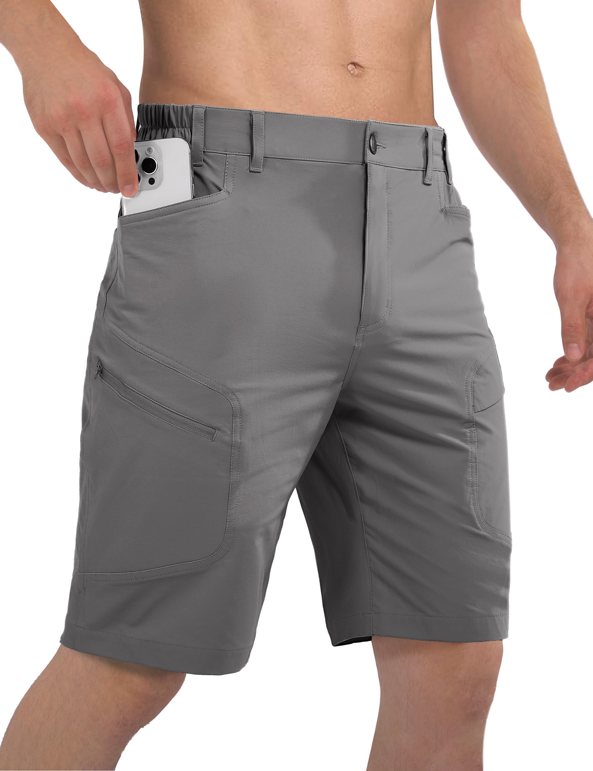 Quick Dry Lightweight Men's Hiking Cargo Shorts for Camping Fishing Golf with Multi Pockets