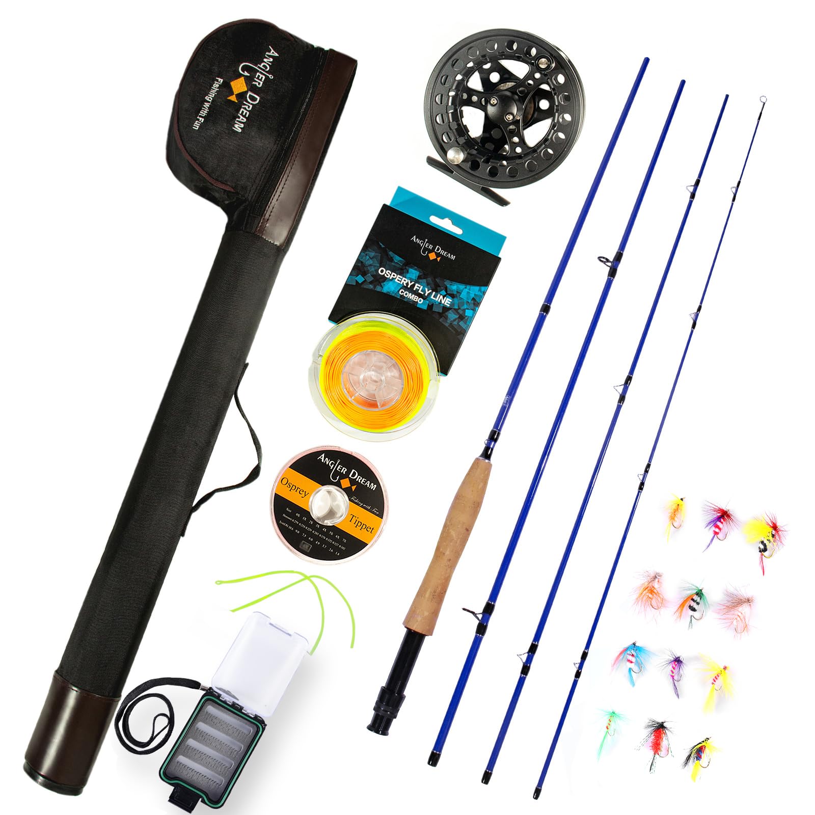 Fly Fishing Rod and Reel Combo for Beginners - 3/5/8 WT Starter Kit with 4-Piece Fly Rod
| Fly Fishing Setup - 3/5/8 WT