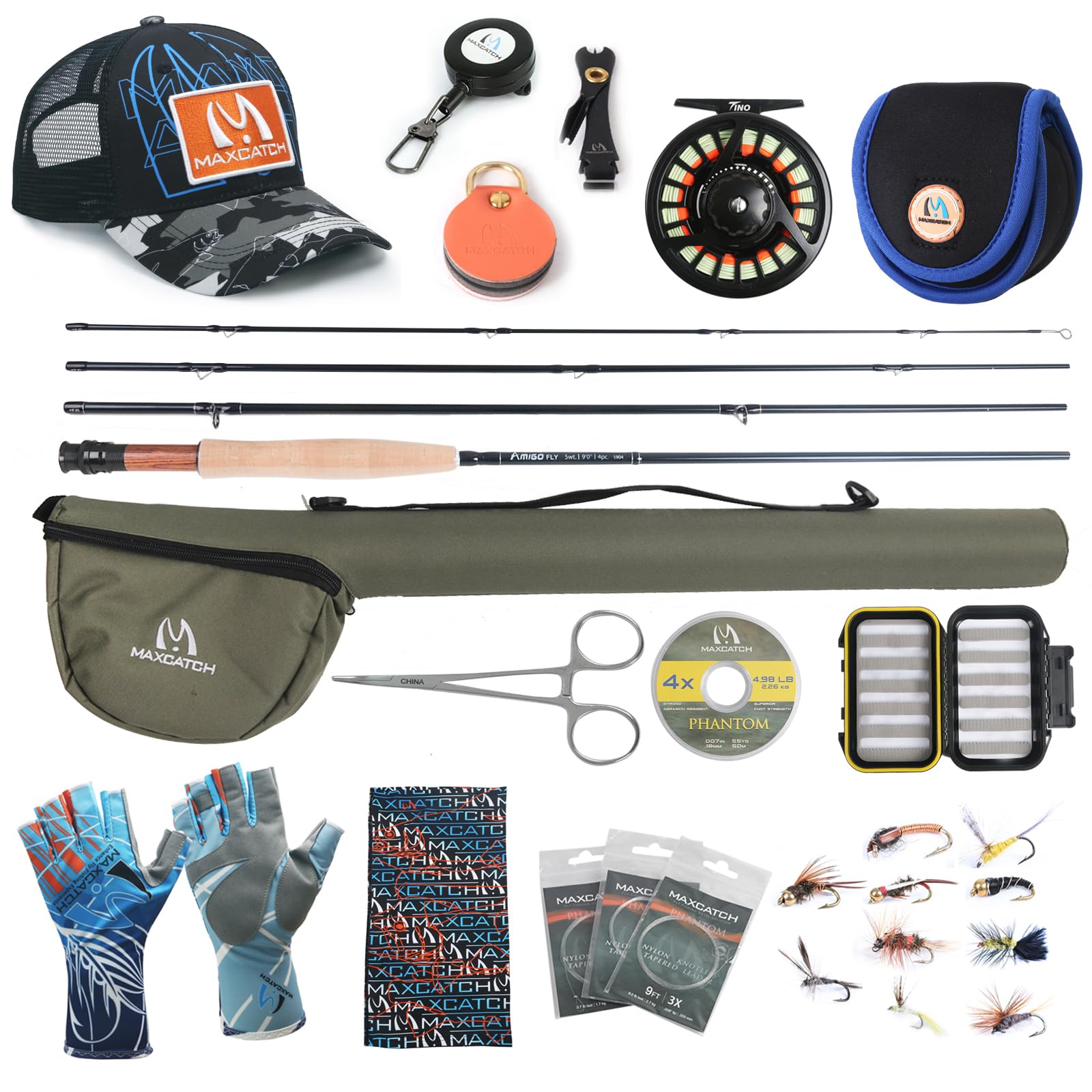 Maxcatch Amigo 9FT 4-Piece Fly Fishing Rod and Reel Combo for Beginning and Experienced Fishers in Various Weights
| Ma